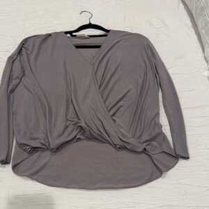 Altar'd State Taupe Wrap Blouse